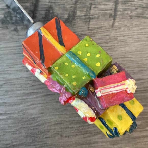 Vintage Christmas 4 piece porcelain handle cheese server - Picture 7 of 10